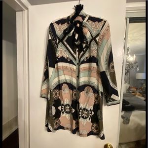 Tory Burch Multi-Color Printed Midi Dress (Black, Cream, Blush, Sage)